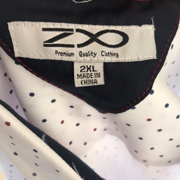 NEW Z8 Clothing Button Down Dotted White Red Western Top Men's Size 2XL NWT $80 - Picture 7 of 9